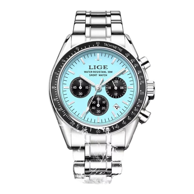2025 LIGE Top Marca de Luxo Relógio de Quartzo À Prova D 'Água 3