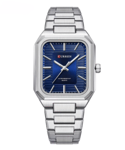 CURREN Retângulo Quartzo Aço Inoxidável 8457