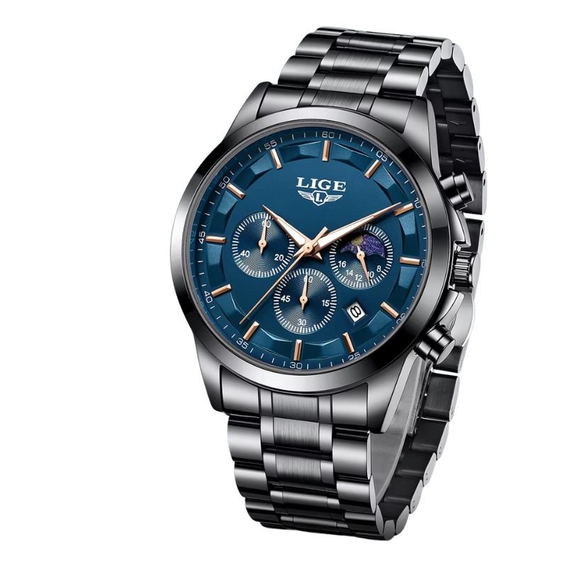 LIGE Quartzo Homem Relógio Top Marca de Luxo Relógio de Negócios Moda Casual Esportes Calendário Inoxidável Relógios